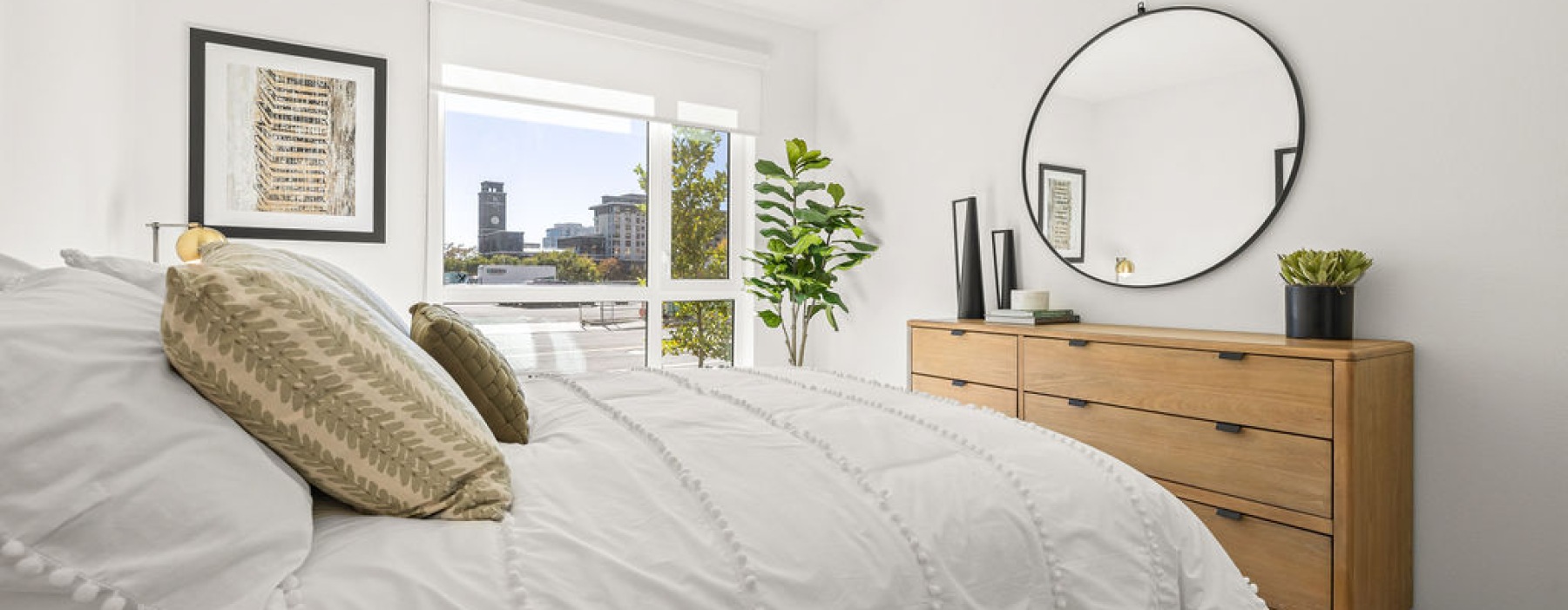 bedroom with modern dresser